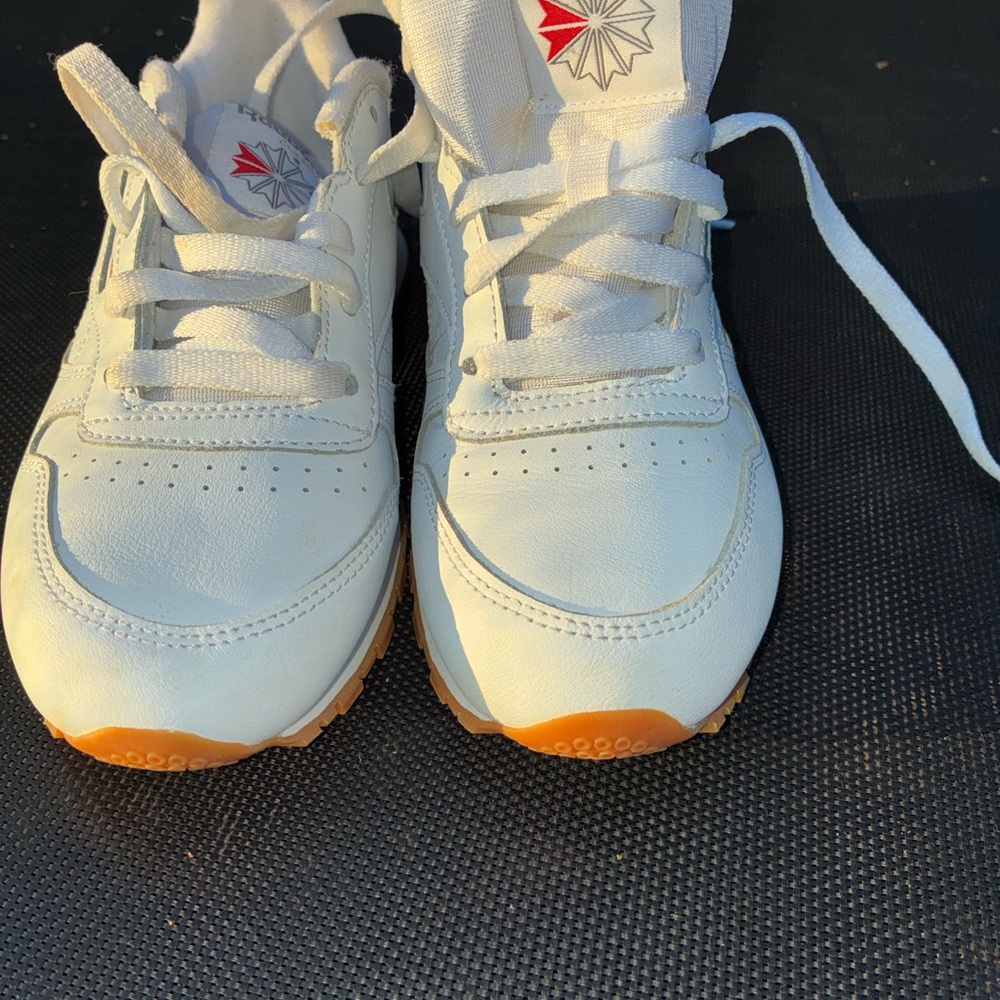 Reebok Kids White and Orange Sneakers
